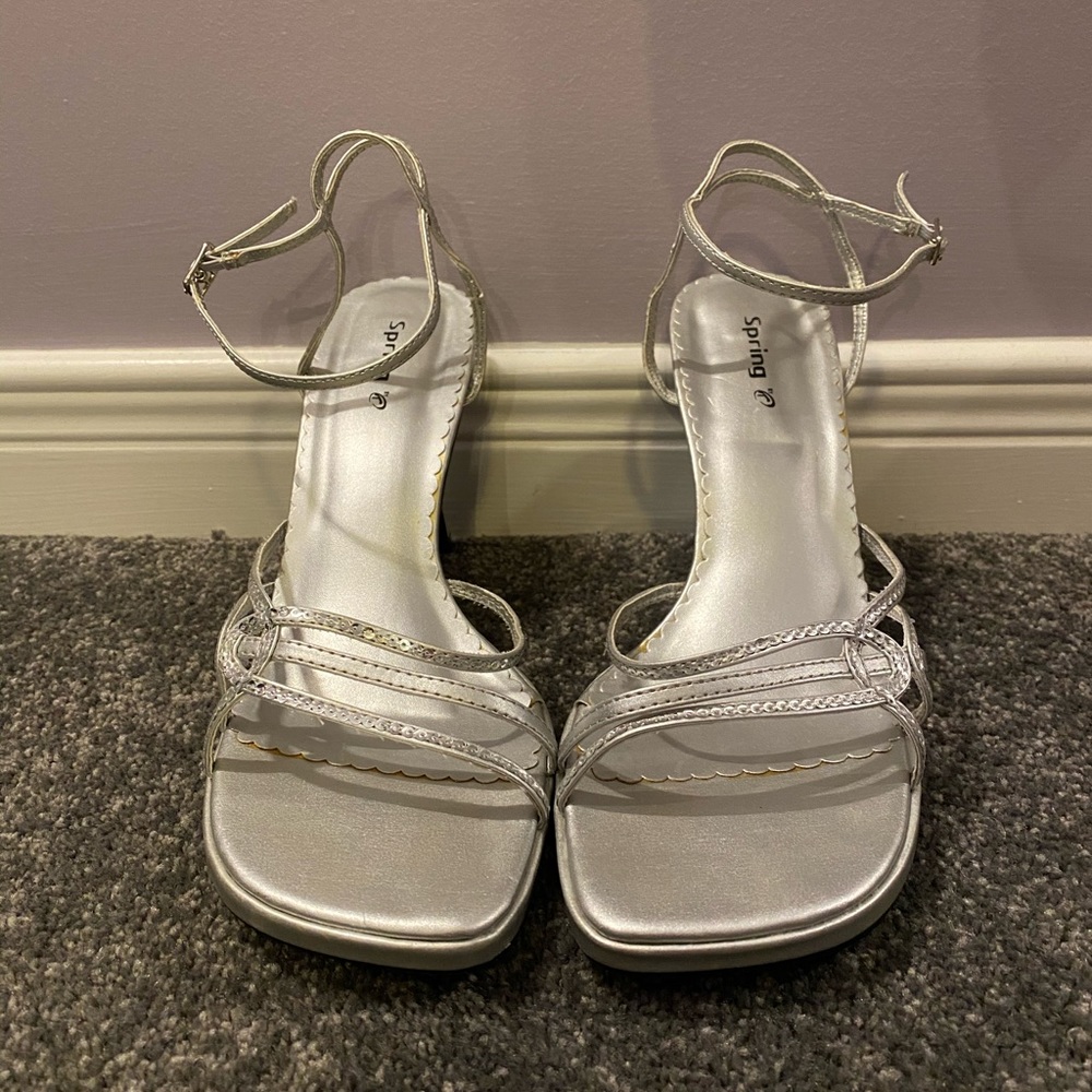 Silver Evening Sandals - Picture 2 of 4